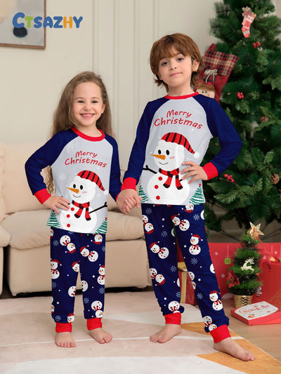 Pijamas Navideños Familiares a Juego con Diseño de Muñeco de Nieve - Image 18
