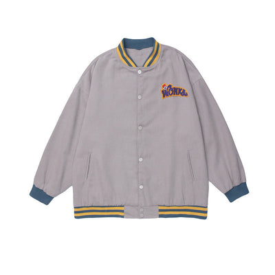 Chaqueta Hombre Estilo Urbano con Bordado de Letras Retro - Corte Oversize - Image 6