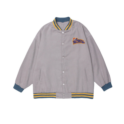 Chaqueta Hombre Estilo Urbano con Bordado de Letras Retro - Corte Oversize - Image 6