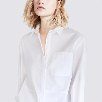Camisa Blanca Suelta de Corte Profesional para Mujer - Image 5