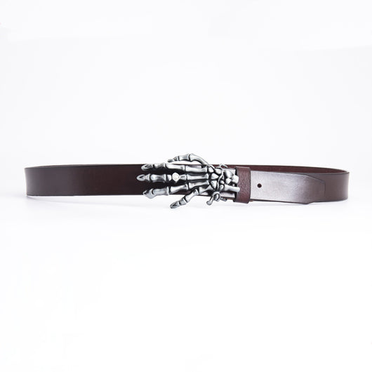 Cinturón de Cuero para Hombre Calavera Cabeza Grande Motociclista - Image 12