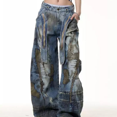 Pantalones Vaqueros Desgastados con Efecto Vintage Sucio - Image 7