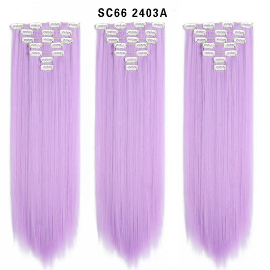 Set de Extensiones de Cabello con 16 Clips - Peluca de Fibra Sintética Premium - Image 36