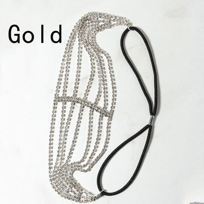 Diadema Elástica con Diamantes de Imitación - Cinco Filas de Brillantes - Image 9