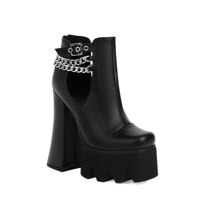 Sandalias Tacón Alto Grueso Punta Abierta para Mujer - Image 14