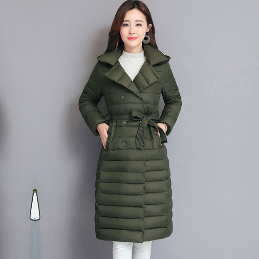 Abrigo Acolchado Mujer Largo con Capucha - Chaqueta Térmica Impermeable - Image 12