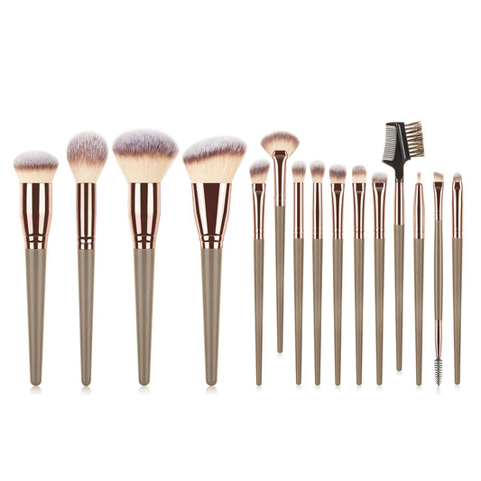 Set de 15 Brochas de Maquillaje Profesional con Aplicadores para Sombra