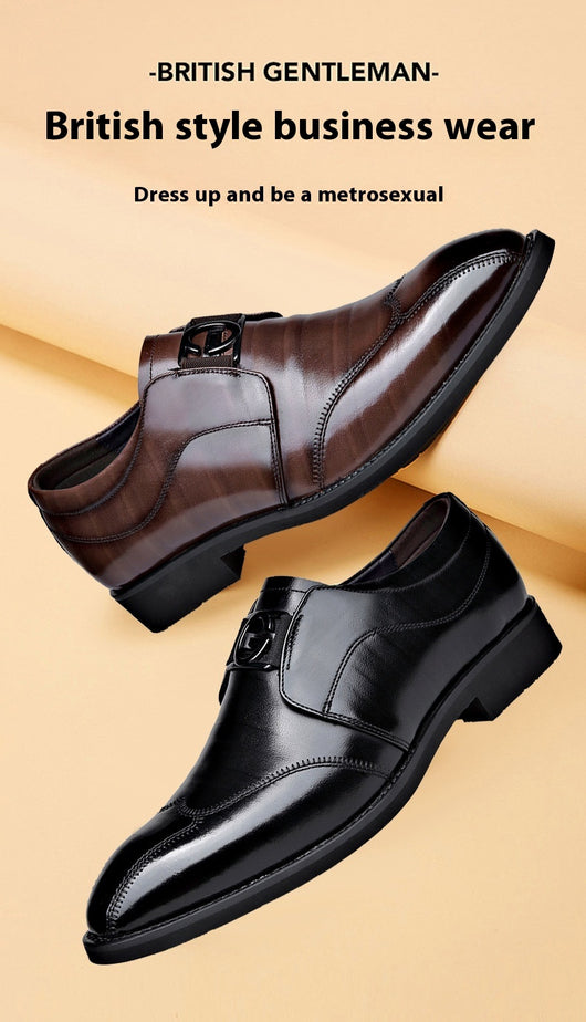 Zapatos de Cuero Elegantes con Bordado - Slip-on Puntiagudo para Hombre - Image 11