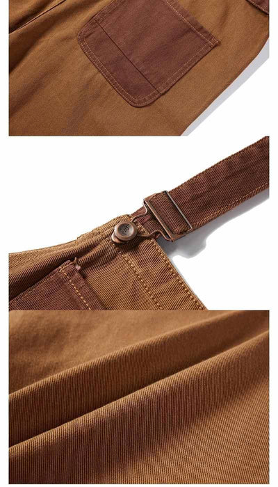 Pantalón Retro Holgado con Tirantes de Trabajo a Juego de Colores - Image 12