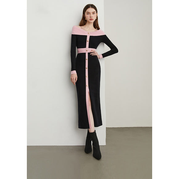 Falda Larga Tejida Slim Cintura Temperamento