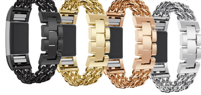 Correa Doble Cadena de Acero Inoxidable para Fitbit Charge 2 - Image 4