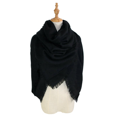 Chal Cuadrado de Colores Sólidos con Pashmina Larga - Image 13