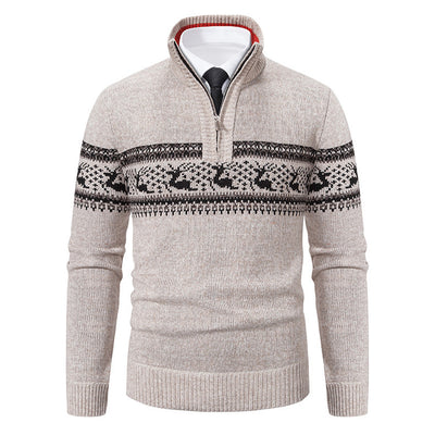 Suéter Tejido de Cuello Medio Cierre Half-zip Talla Grande - Image 15