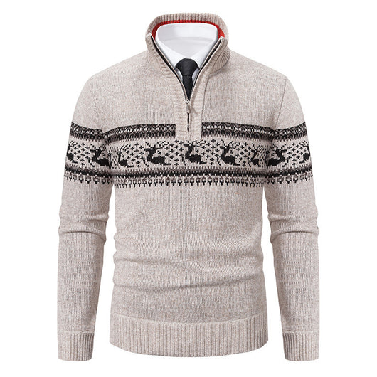 Suéter Tejido de Cuello Medio Cierre Half-zip Talla Grande - Image 15