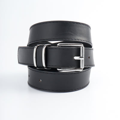 Cinturón Unisex Casual Retro con Hebilla Cuadrada Plateada - Image 6