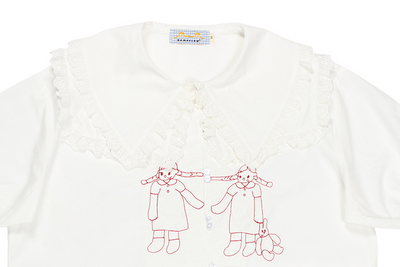 Blusa Manga Corta con Cuello de Encaje Bordado - Image 6