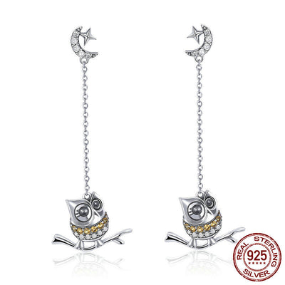Aretes Búho Largo con Circonita - Image 11