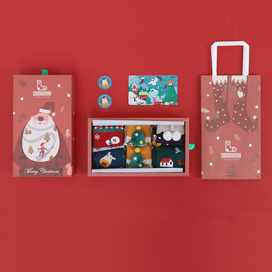 Caja de Regalo Navideña Premium con Calcetín