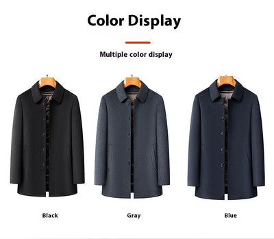 Abrigo de Lana Reversible con Solapa para Hombre Maduro - Image 21