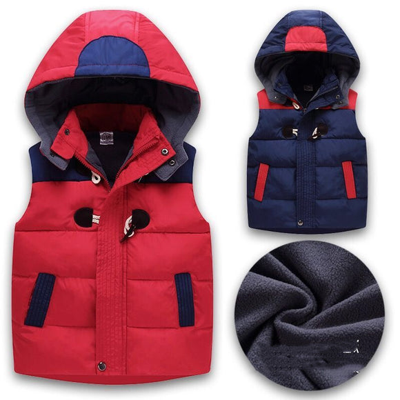 Chaleco Acolchado con Capucha para Niños y Niñas - Uniforme Jardín Infantil