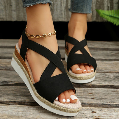 Sandalias Cuña Gladiadora Plataforma Mujer Cómodo Verano
