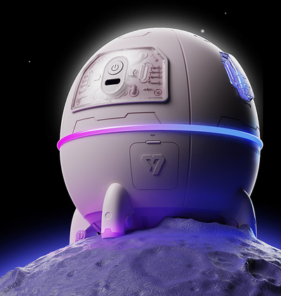 White USB astronaut humidifier shaped like a rocket, emitting mist, with a small astronaut figure inside a clear dome. - Image 15