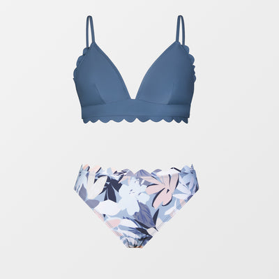 Bikini Estampado Floral Verde con Bordes Ondulados - Image 18
