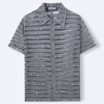 Suéter Hueco de Diseño Francés con Cuentas para Hombre - Image 2