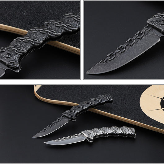 Cuchillo Plegable de Supervivencia Multifuncional en Acero Inoxidable - Image 12