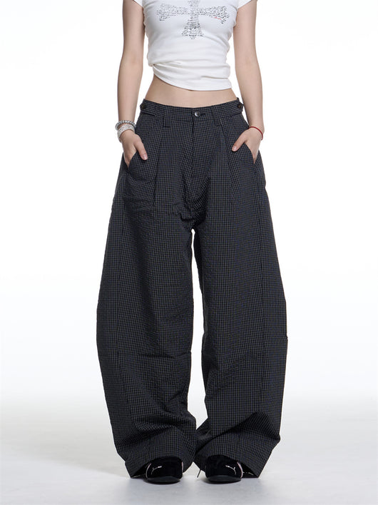 Pantalones Anchos de Cuadros Retro Americano para Mujer - Comodidad Casual - Image 2