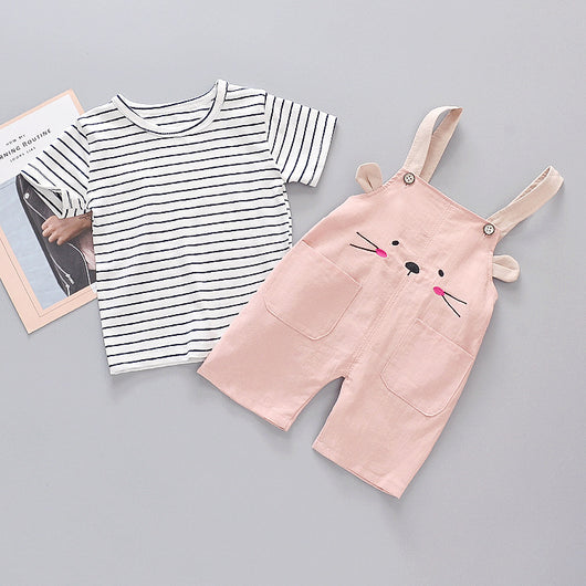 Conjunto Infantil Dos Piezas con Babero - Playera Cuello Redondo Manga Corta - Image 10