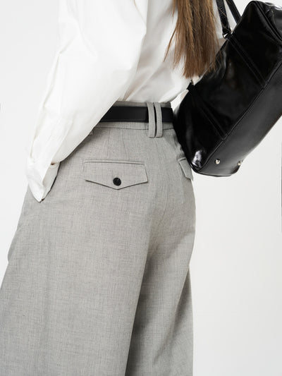 Pantalones Casuales Rectos con Corte Vertical y Acabado Liso - Image 21