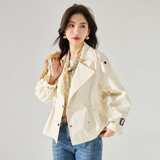 Gabardina Corta de Algodón Premium - Resistente a Arrugas