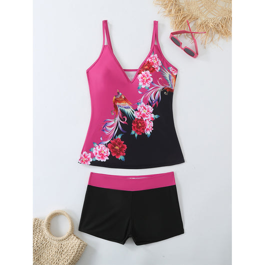 Traje de Baño Talla Grande Estampado con Corte Lateral - Image 3