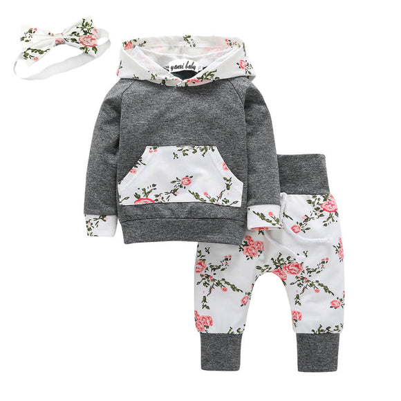 Lucia Floral Sweatshirt Set - 3-Piece Set for Children