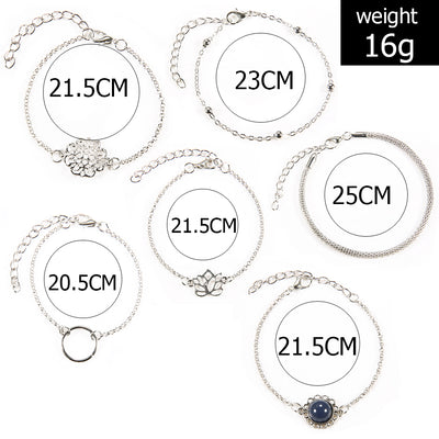 Juego de 6 Pulseras de Piedra con Hojas de Loto - Diseño Trendy Europa y Estados Unidos - Image 7