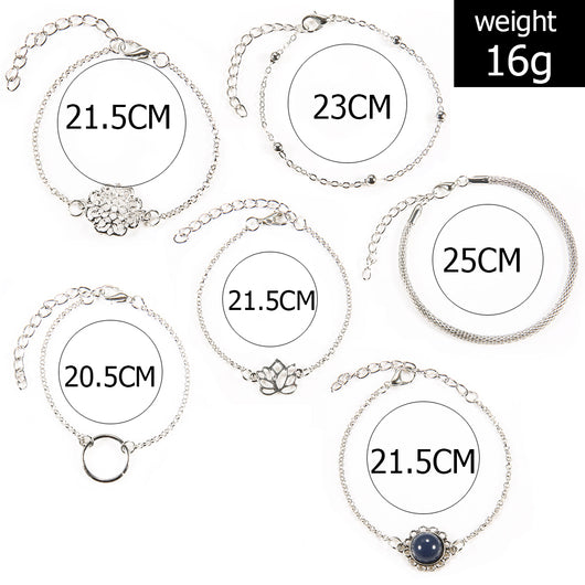 Juego de 6 Pulseras de Piedra con Hojas de Loto - Diseño Trendy Europa y Estados Unidos - Image 7