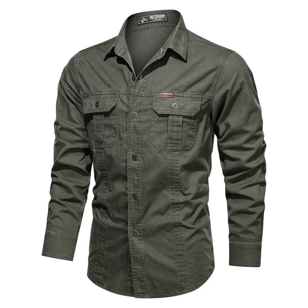Camisa Táctica Oversized de Manga Larga para Tallas Grandes - Image 10