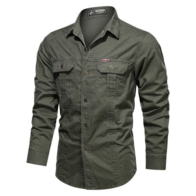 Camisa Táctica Oversized de Manga Larga para Tallas Grandes - Image 10