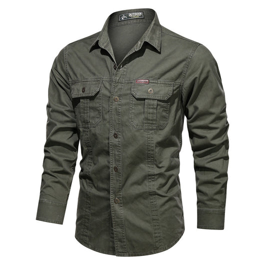 Camisa Táctica Oversized de Manga Larga para Tallas Grandes - Image 10
