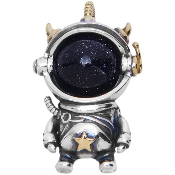 Collar Plata 925 Astronauta Cielo Estrellado Cósmico Vintage - Image 5
