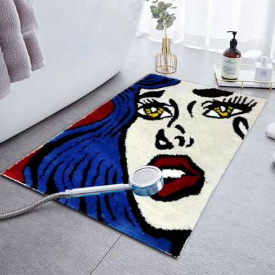 Alfombra Tufted con Bordado y Textura Flocking