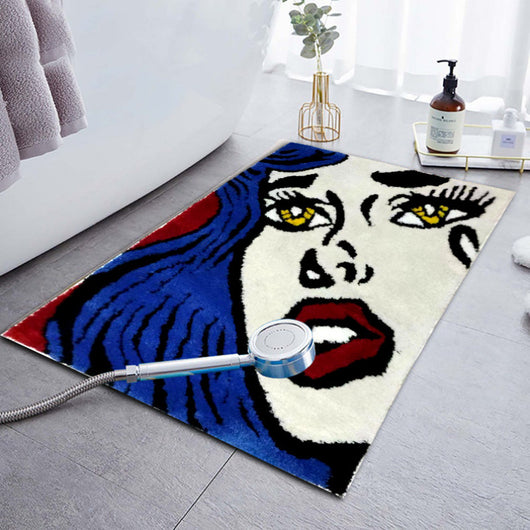Alfombra Tufted con Bordado y Textura Flocking