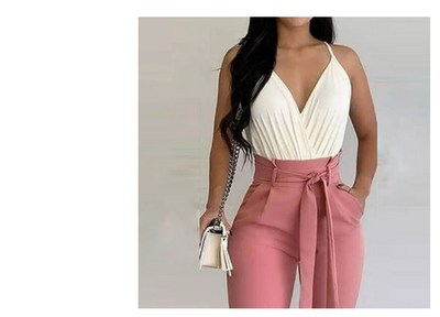 Traje Dos Piezas con Estampado Contrastante Europeo Americano - Image 7