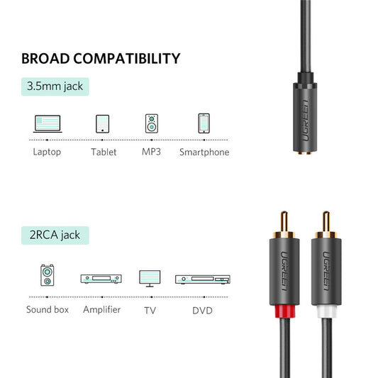 Cable Adaptador Audio Lotus 3.5 mm a 2 RCA - Conexión Revolucionaria - Image 2