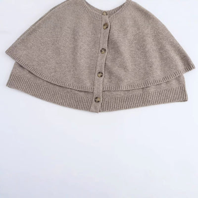 Abrigo Tejido Estilo Capa con Cuello Redondo Multiuso - Image 4