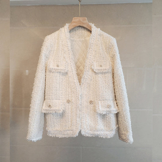 Chaqueta Perfumada de Algodón con Cuentas para Mujer Talla Grande - Image 4
