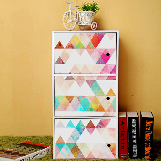 White PVC self-adhesive wallpaper with a playful pattern of hand-painted style polka dots in red, yellow, teal, and purple. - Image 3