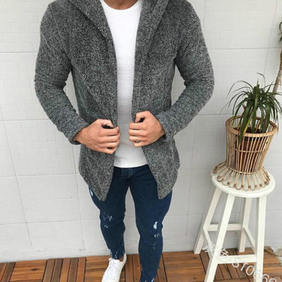 Chaqueta Hoodie Esponjosa de Manga Larga Hombre - Diseño Casual Liso - Image 11