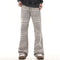 Jeans Rectos Desgastados a Mano Gris Mud con Rayas Retro